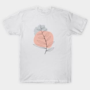 Simplistic botanical outline with aesthetic shapes T-Shirt